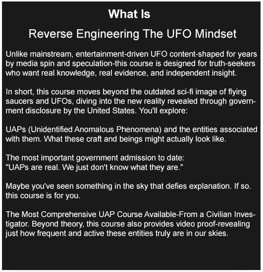What Is Reverse Engineering The UFO Mindset